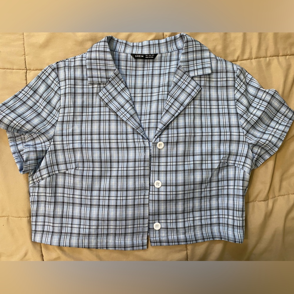 SHEIN - Collar Crop Blouse